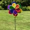 In the Breeze Mylar Rainbow Sparkle Double Flower Spinner - Colorful and Sparkly Wind Spinner for your Yard and Garden